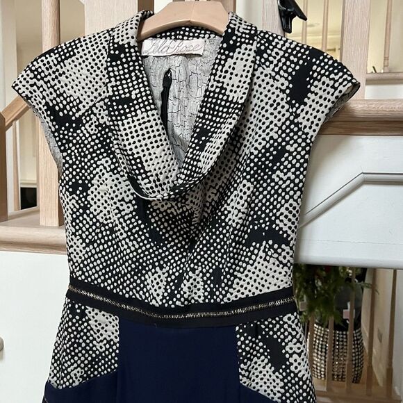 Lela Rose Pebble Print Mixed Media Mini Dress 2 - Picture 12 of 15